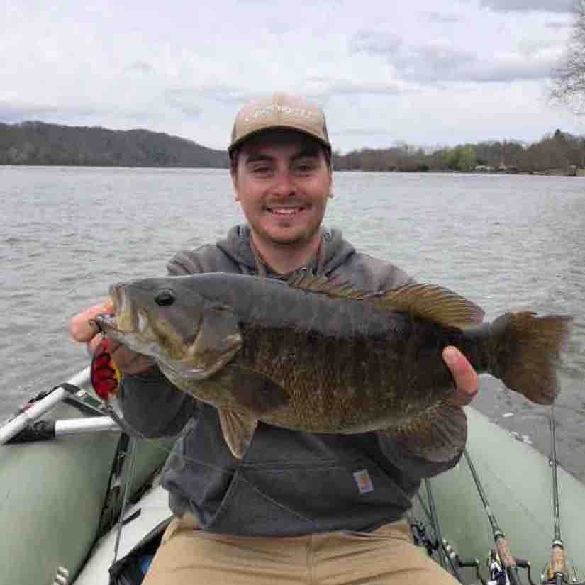 Image of Ethan S with a monster 5 lbs bass caught using a TSA Firecraw Flatside lure